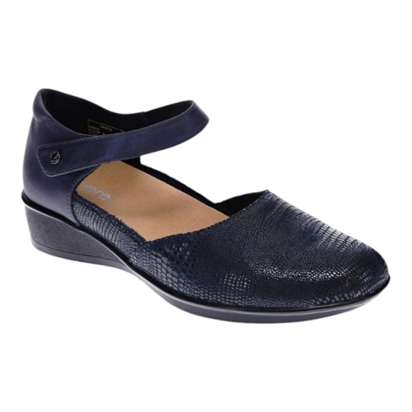 Revere Osaka Navy Lizard Mary Jane Shoes Womens Size 11M $160
